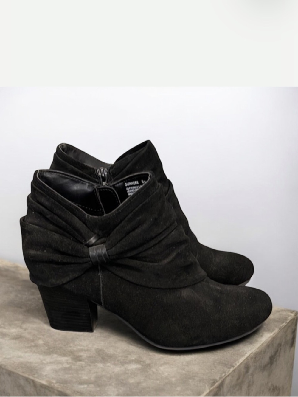 Andrew Geller Black Suede Ankle Booties!!! Genuine Leather!!! Size 9